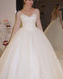 Gorgeous 2019 Wedding Dresses Sheer Long Sleeves Elegant V-Neck Bridal Ball Gowns Fashion